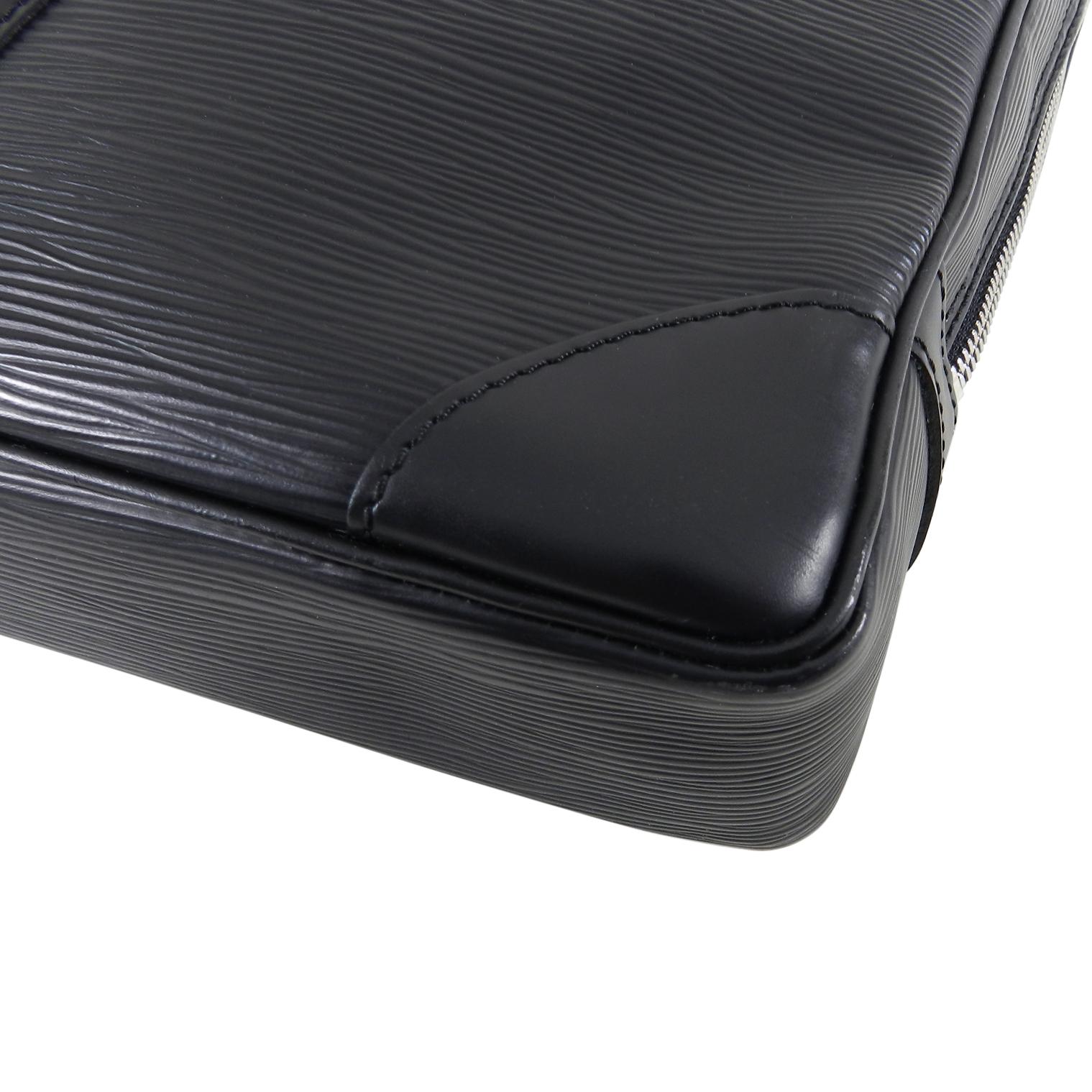 Louis Vuitton Black Epi Porte Documents Voyage Laptop Bag 7