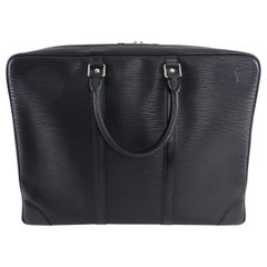 Louis Vuitton Black Epi Porte Documents Voyage Laptop Bag