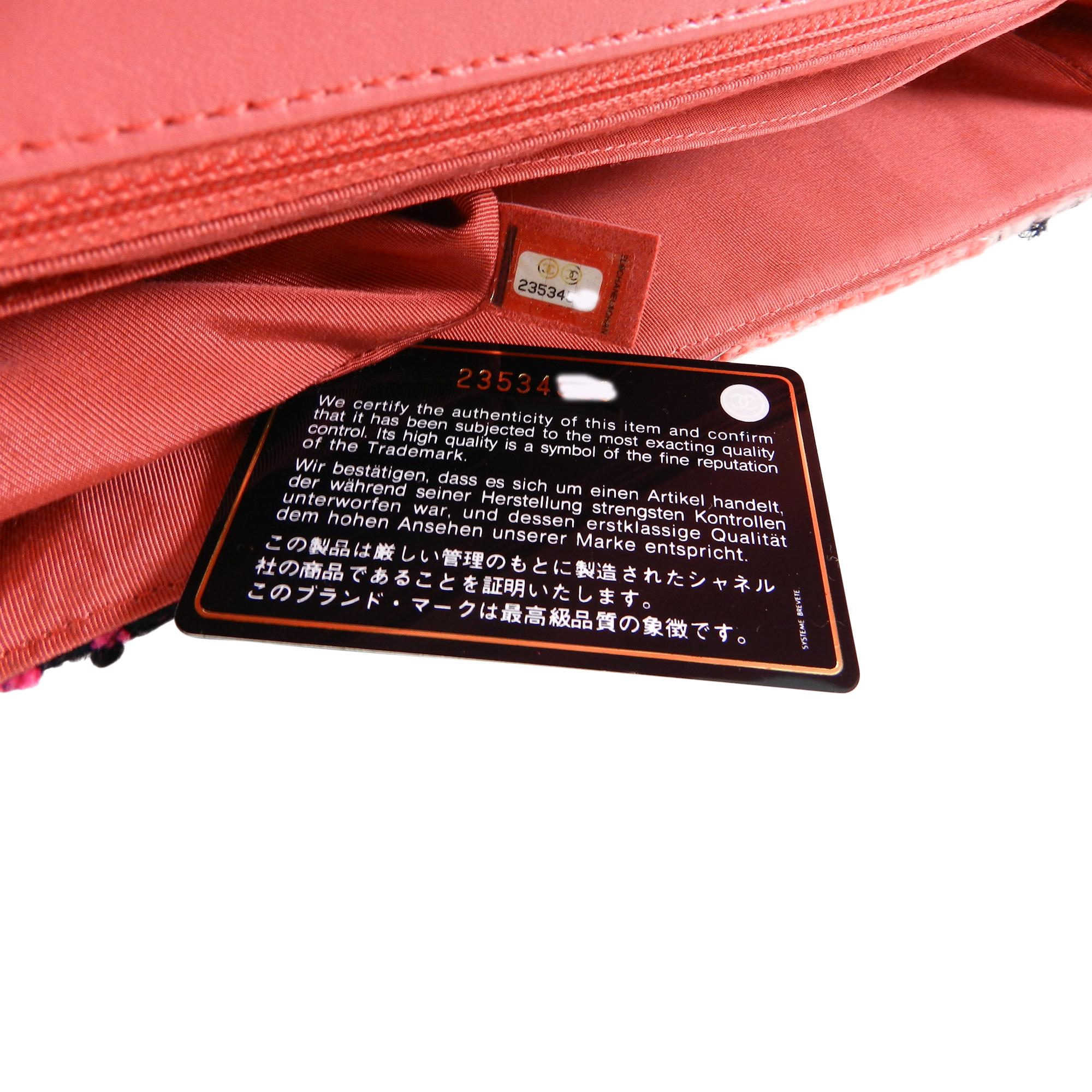 Chanel Pink Tweed Patchwork Coco Chanel Jumbo Flap Bag 6