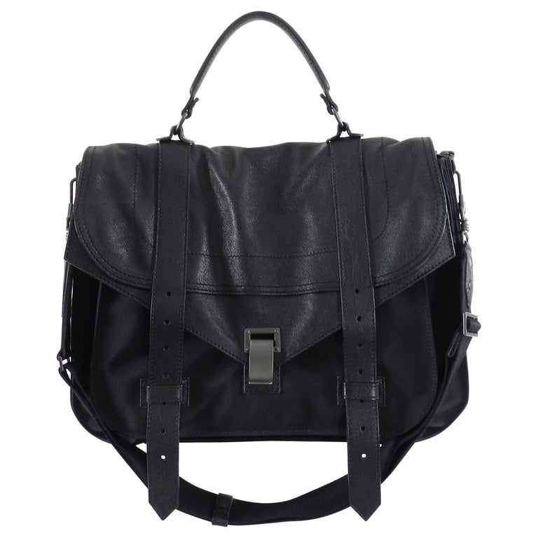 Proenza Schouler PS1 Extra Large Black Leather and Nylon Bag at 1stdibs