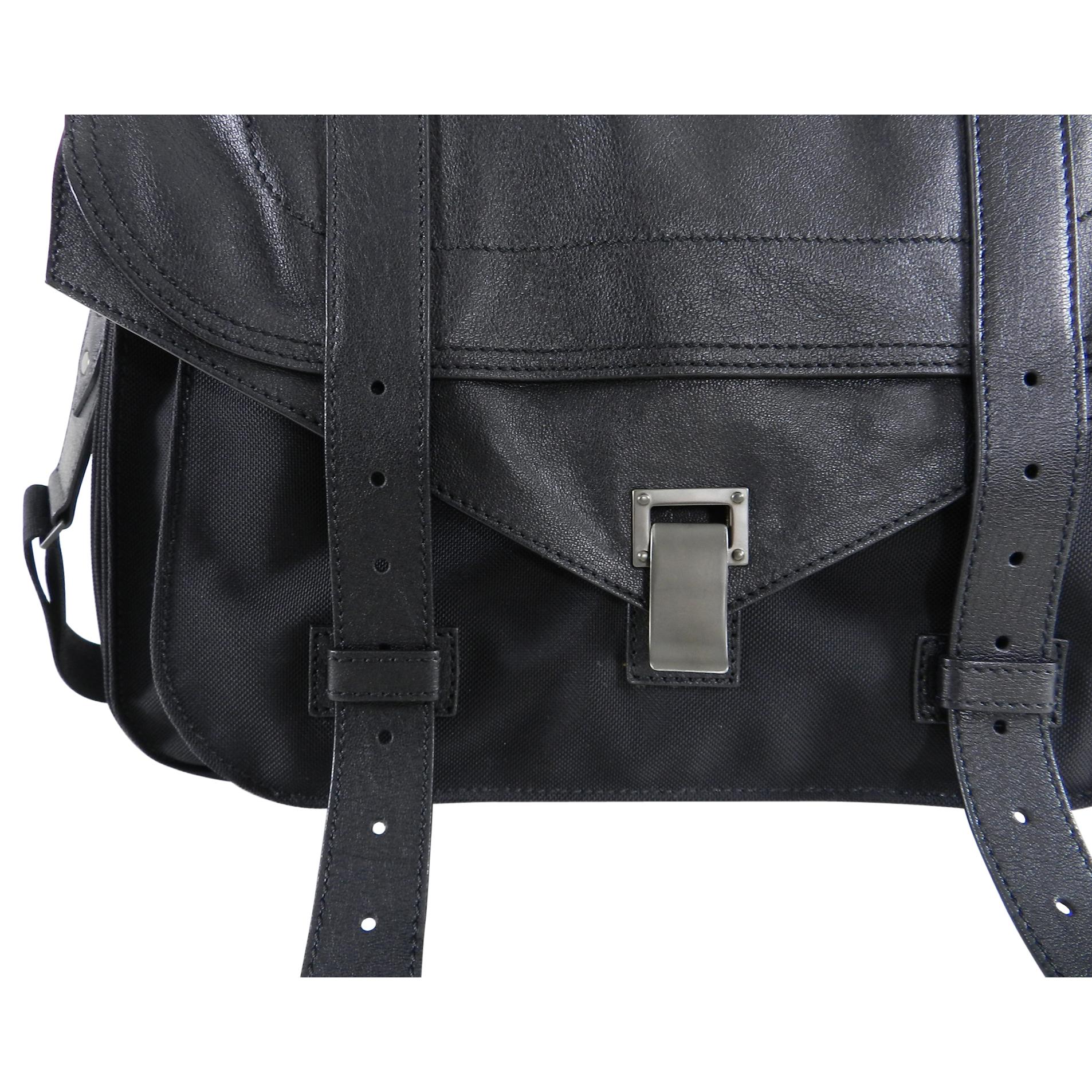 Proenza Schouler PS1 Extra Large Black Leather and Nylon Bag In New Condition In Toronto, ON