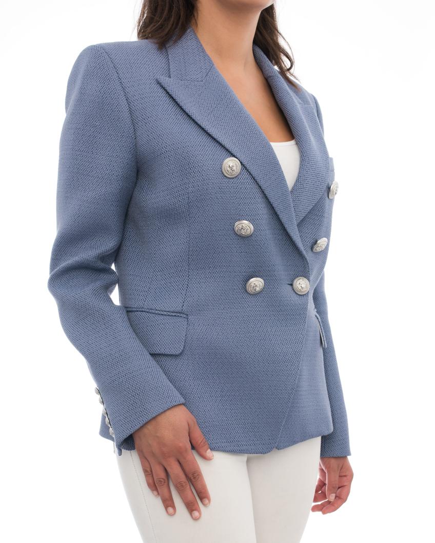 balmain blue tweed jacket