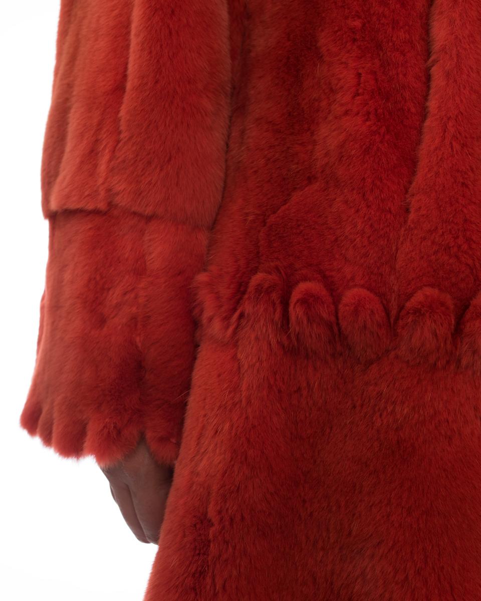 Vintage Adolfo Birger Christensen Orange Sheared Mink Fur Coat - 10 In Good Condition In Toronto, ON