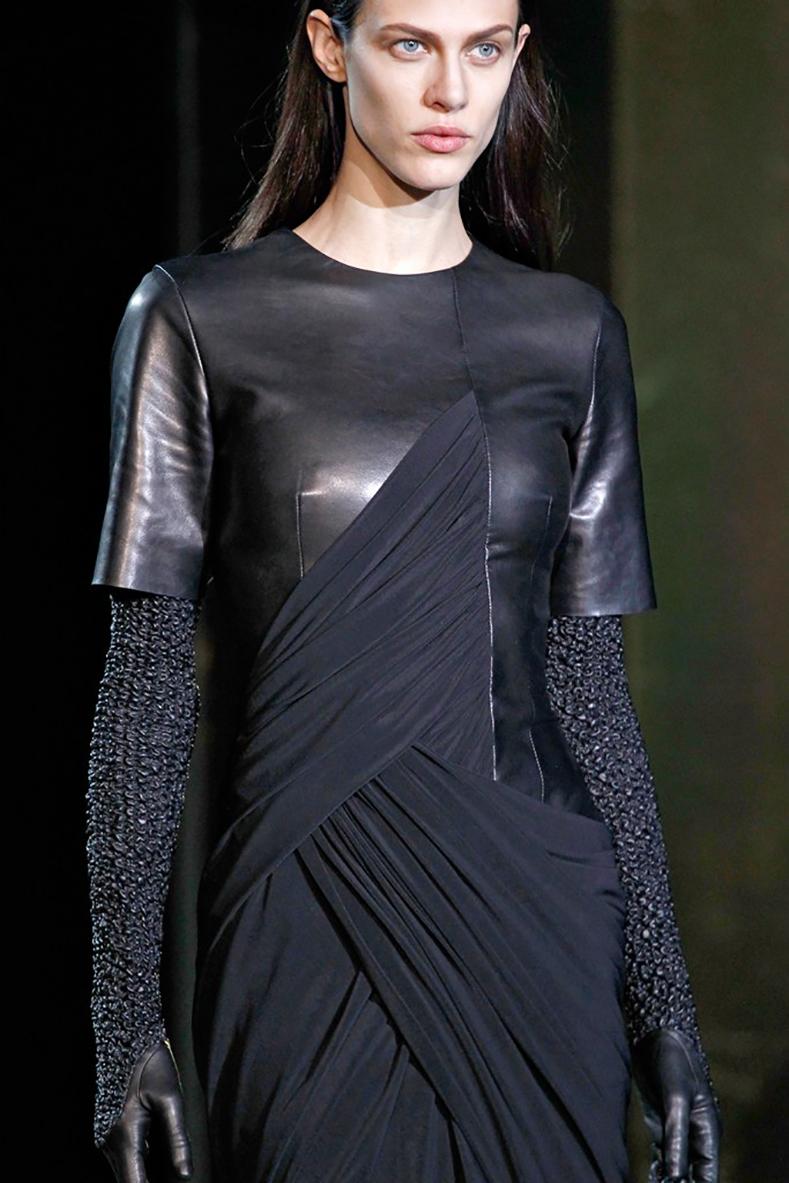 Alexander Wang Black Leather and Draped Jersey Dress - 0 In Excellent Condition In Toronto, ON
