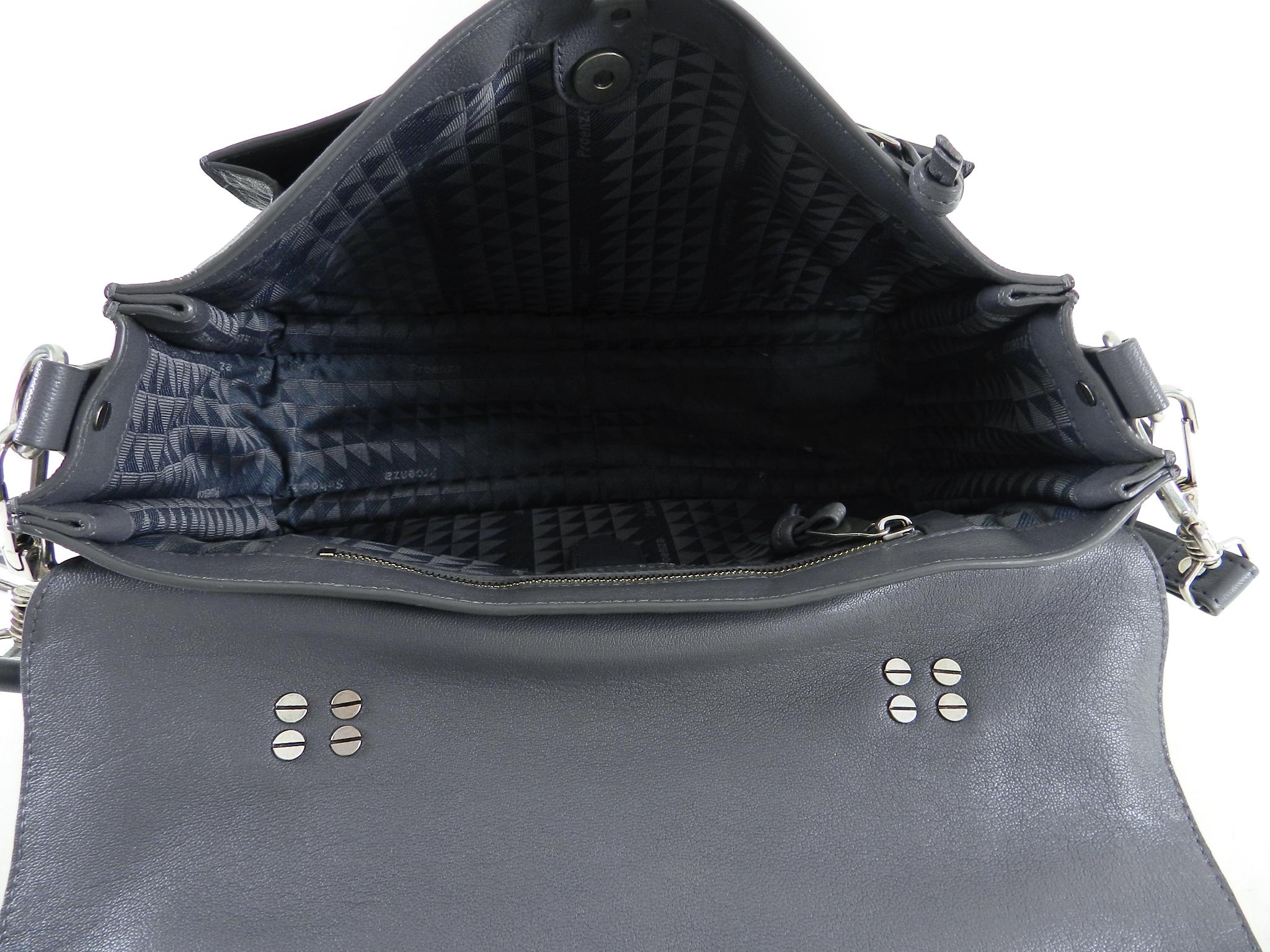 Proenza Schouler PS1 Medium Heather Grey Leather Satchel Bag In New Condition In Toronto, ON