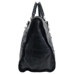 Balenciaga Black City Giant 21 Work Bag Silver Hardware
