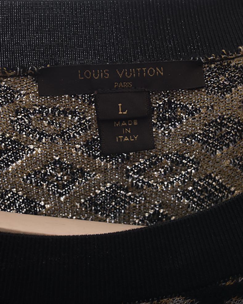 Louis Vuitton Monogram Logo Black and Yellow Knit Sweater Dress - L In Excellent Condition In Toronto, ON