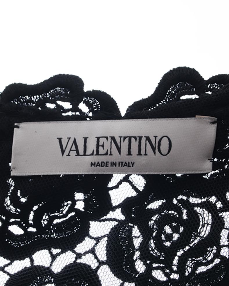 Valentino Black Guipure Lace Roses Sleeveless Top - 8 1