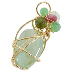 Kazuko Oshima 14K Gold-filled Wire and Green Tourmaline Pendant