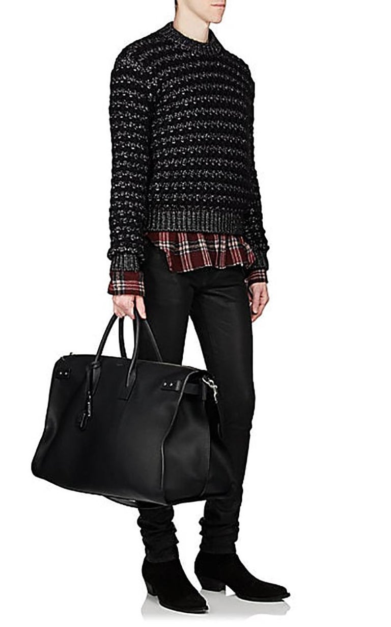 Saint Laurent Sac De Jour Duffle 48h En Cuir Embossé Crocodile in