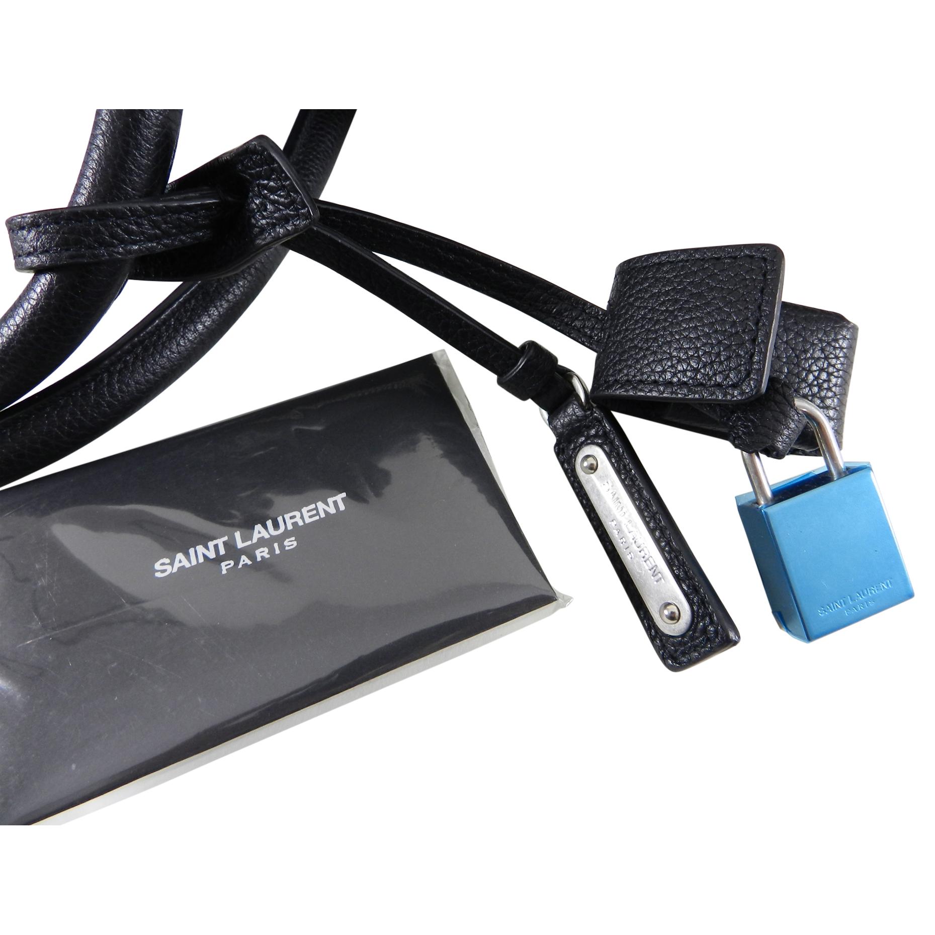 Saint Laurent Sac de Jour 48H Große Duffle Bag aus schwarzem Leder im Angebot 6