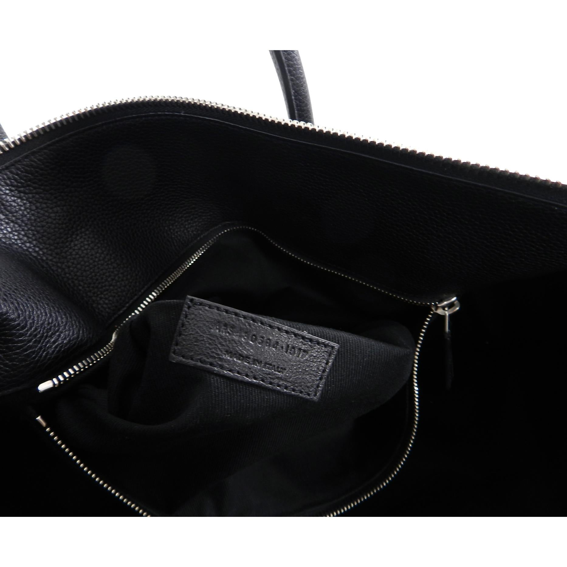 Saint Laurent Black Leather Sac de Jour 48H Large Duffle Bag For Sale 5
