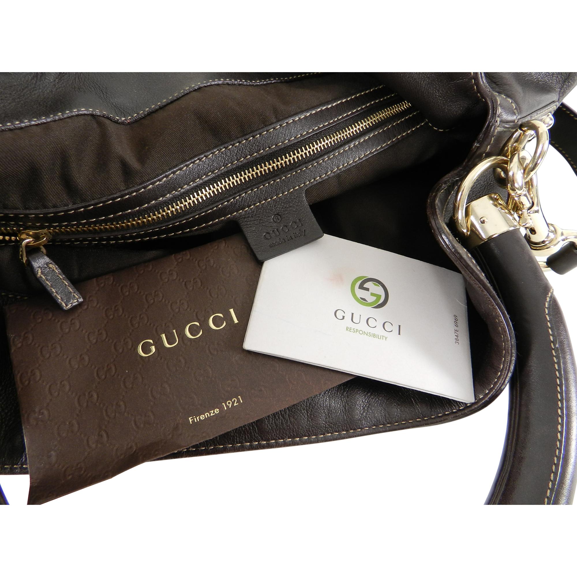 Gucci Brown Leather Indy Hobo Large Bag with Bamboo Tassels 4