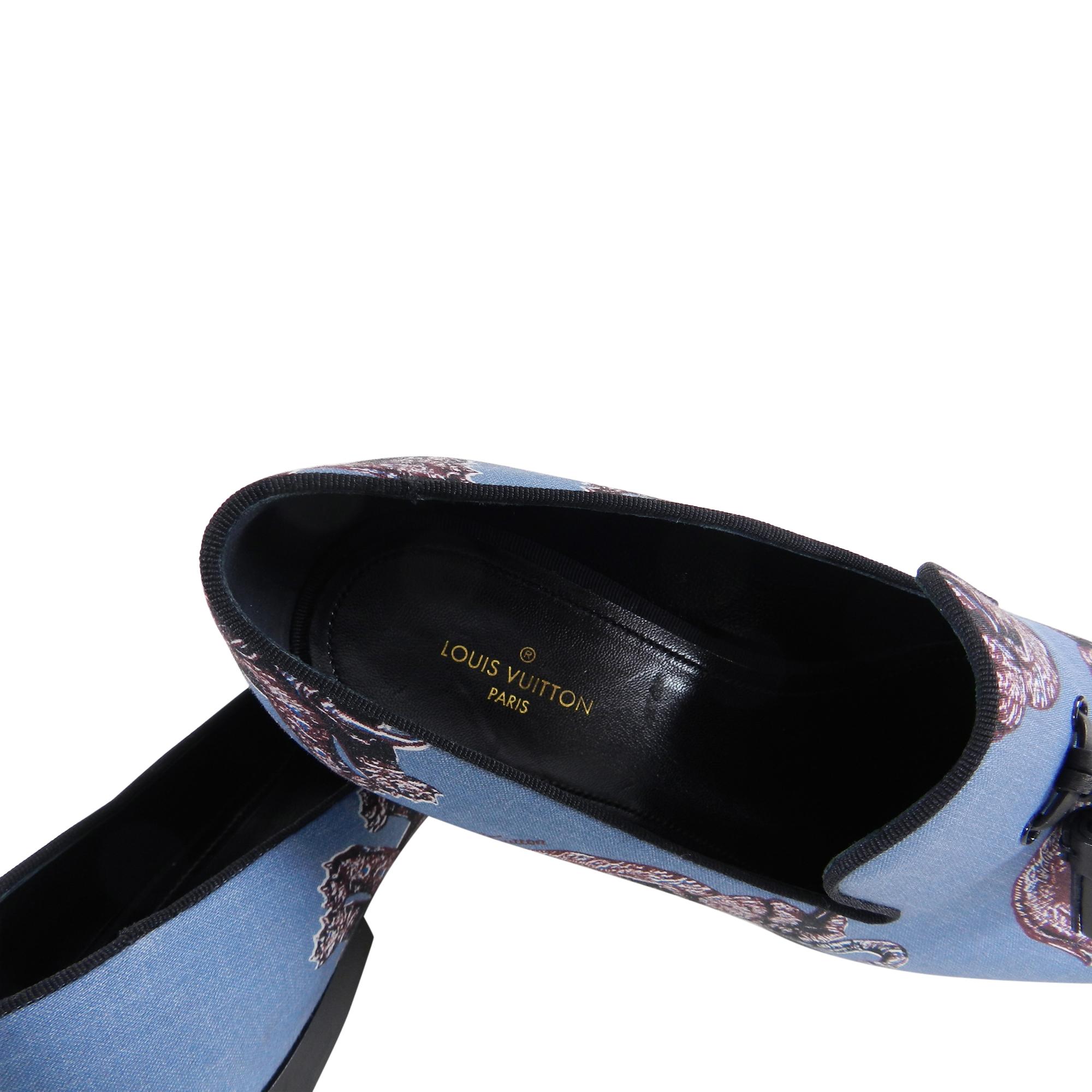 Gray Louis Vuitton x Chapman Brothers Blue Elephant Auteuil Slipper Loafers - 10