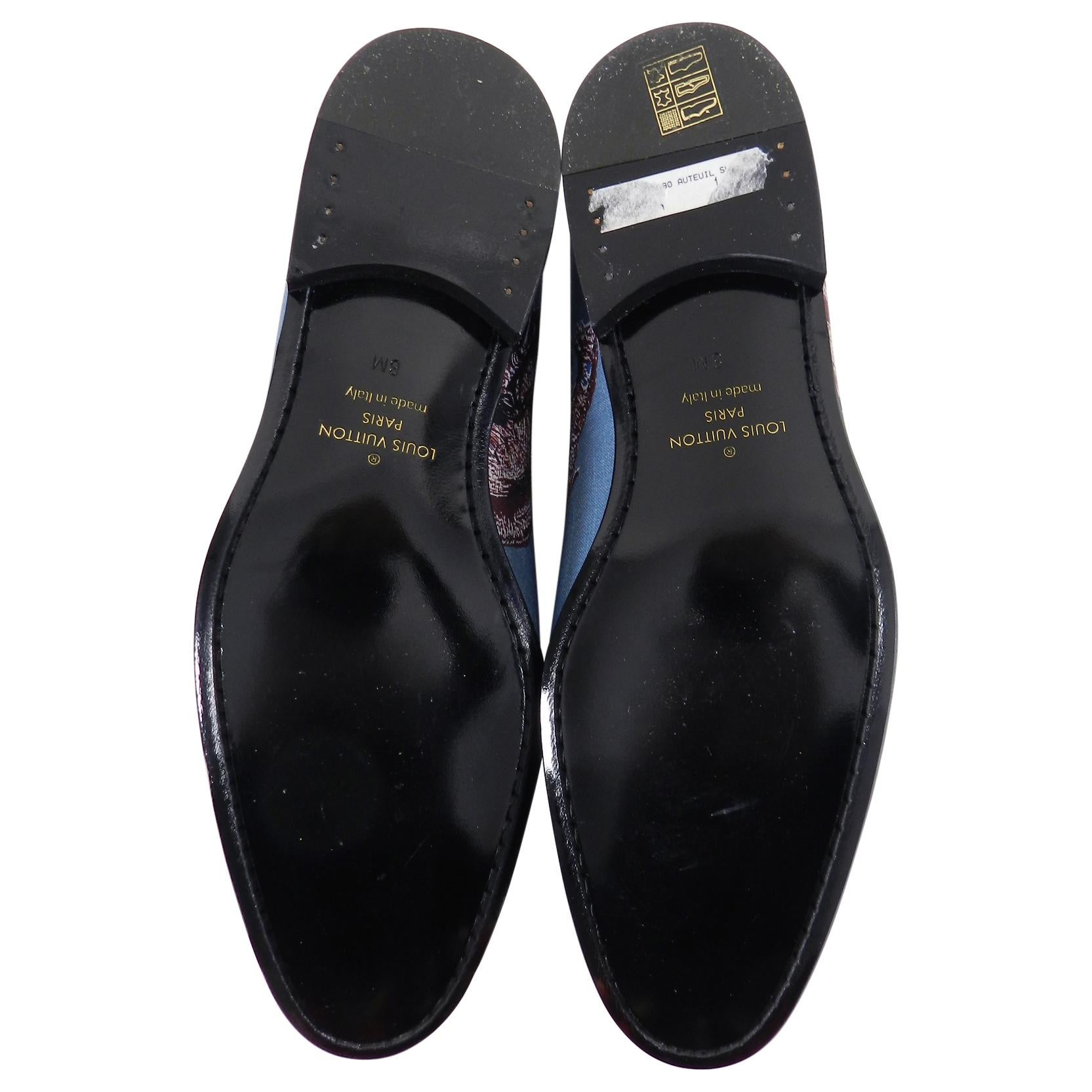 Louis Vuitton x Chapman Brothers Blue Elephant Auteuil Slipper Loafers - 10 In New Condition In Toronto, ON