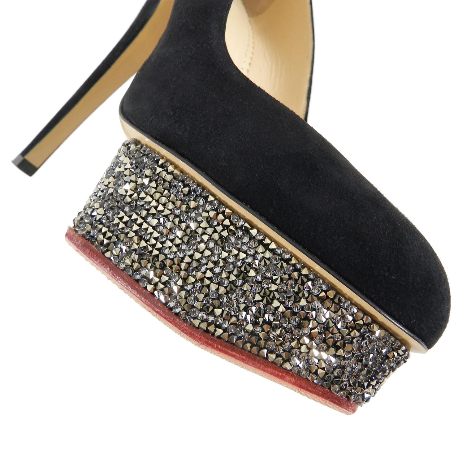 Charlotte Olympia Dolly Crystal Suede 150 mm Platform Pumps - 41 1