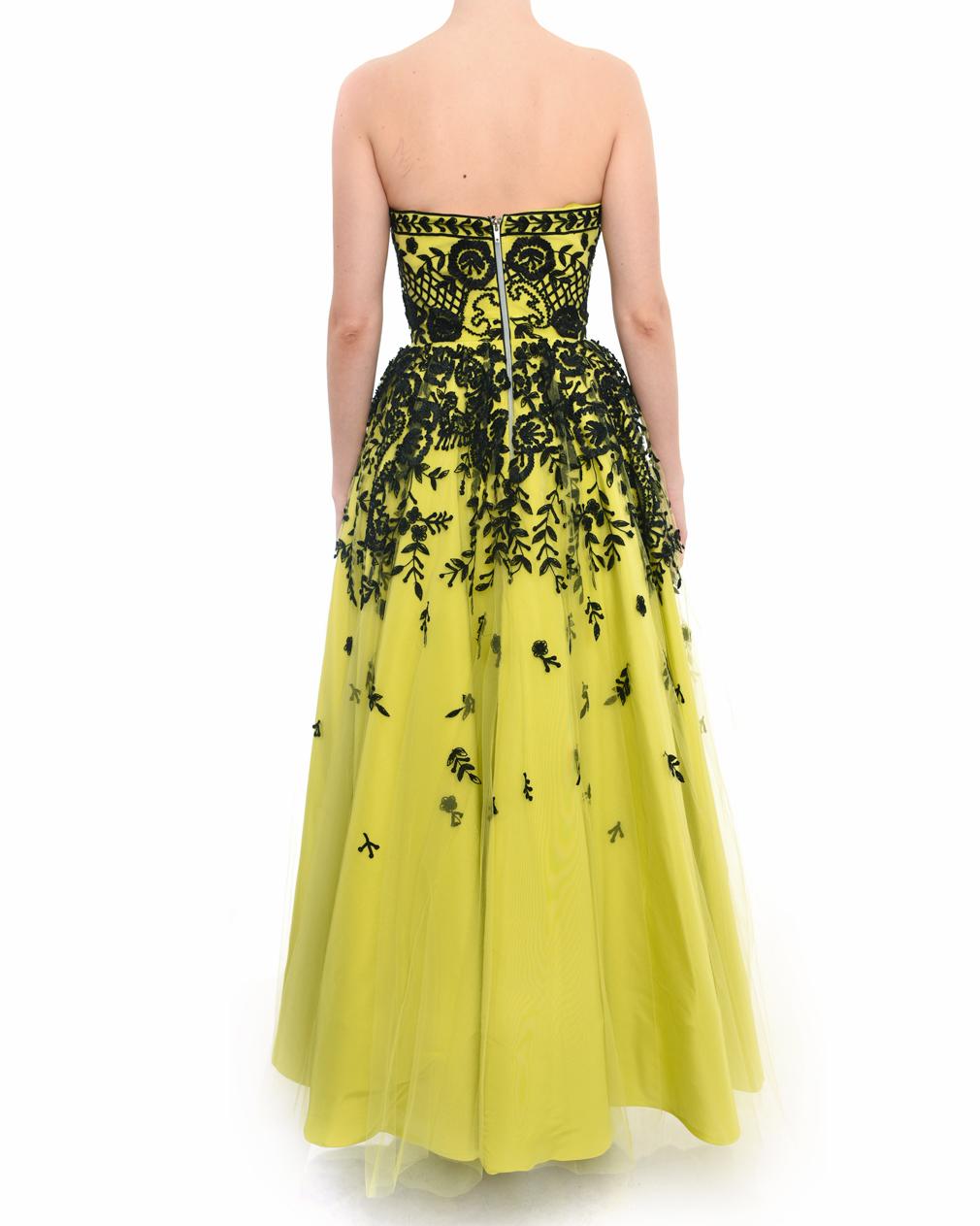 Oscar de la Renta Spring 2014 Runway Chartreuse Yellow Tulle Gown - 4 3