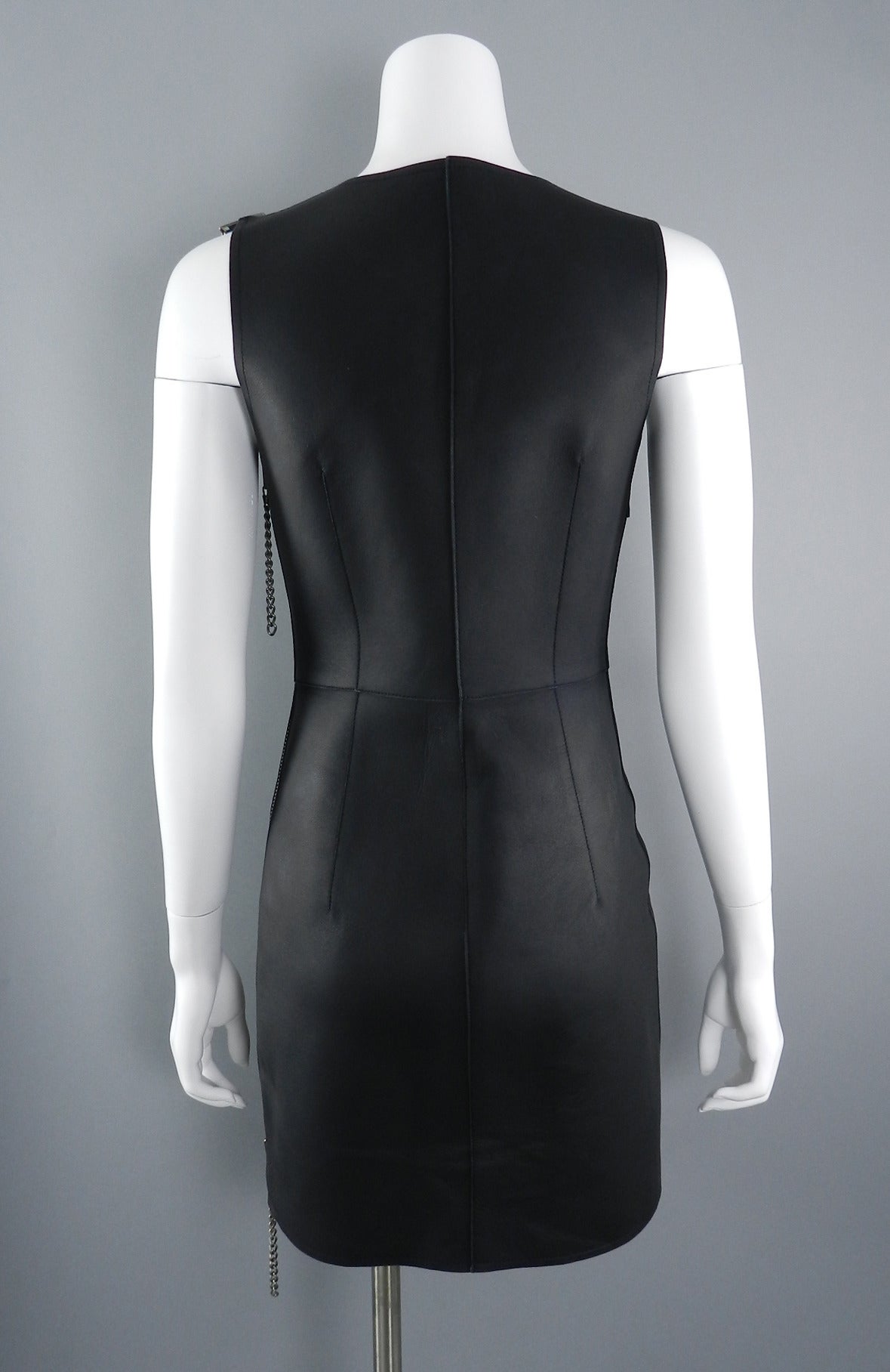 Maison Martin Margiela Black Leather Zipper dress In Excellent Condition In Toronto, ON