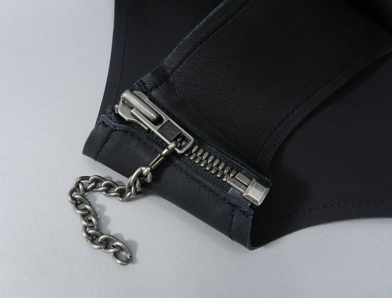 Maison Martin Margiela Black Leather Zipper dress 2