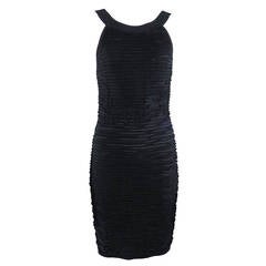 Chanel Black Textured Jersey Stretch Dress