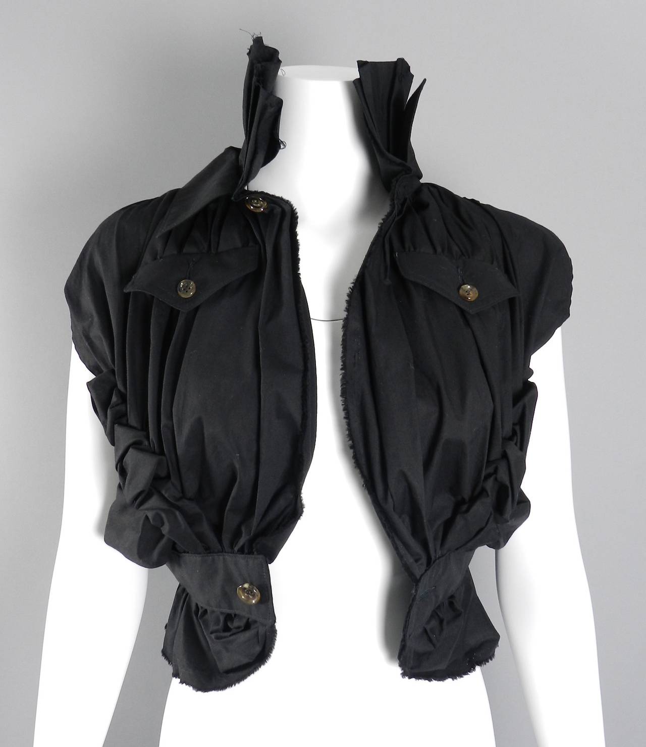 Comme des Garcons Spring 2006 Black Cropped Ruched Jacket 1