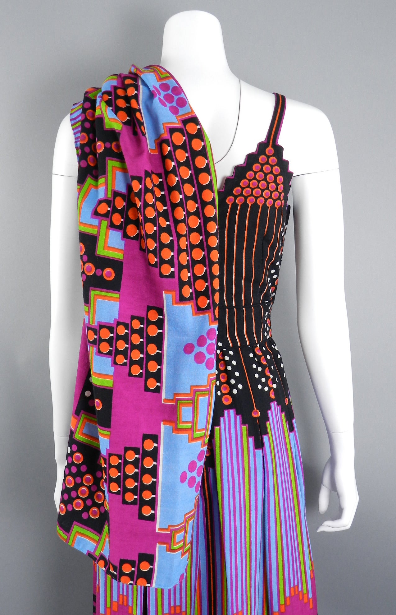 Lanvin Vintage 1970's Graphic Dress and Shawl 2