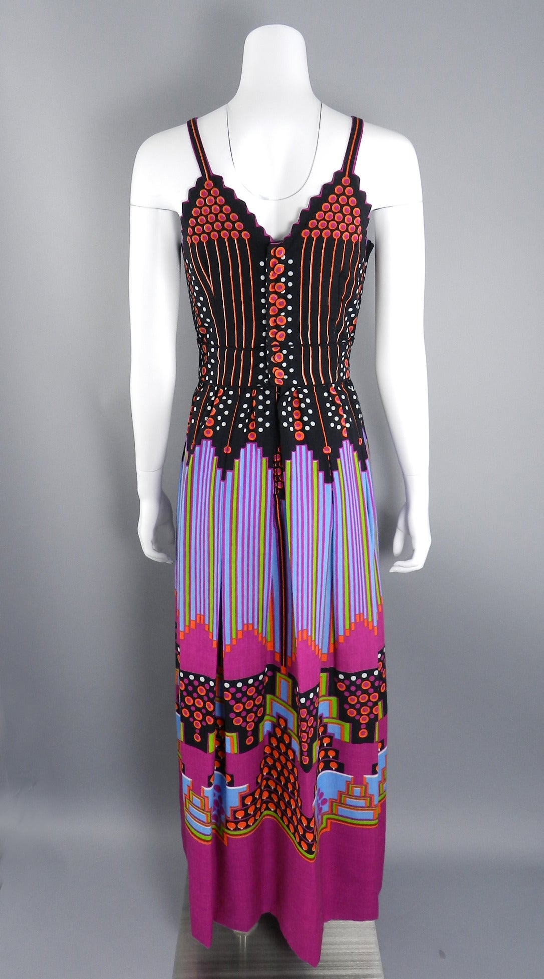 Lanvin Vintage 1970's Graphic Dress and Shawl 3