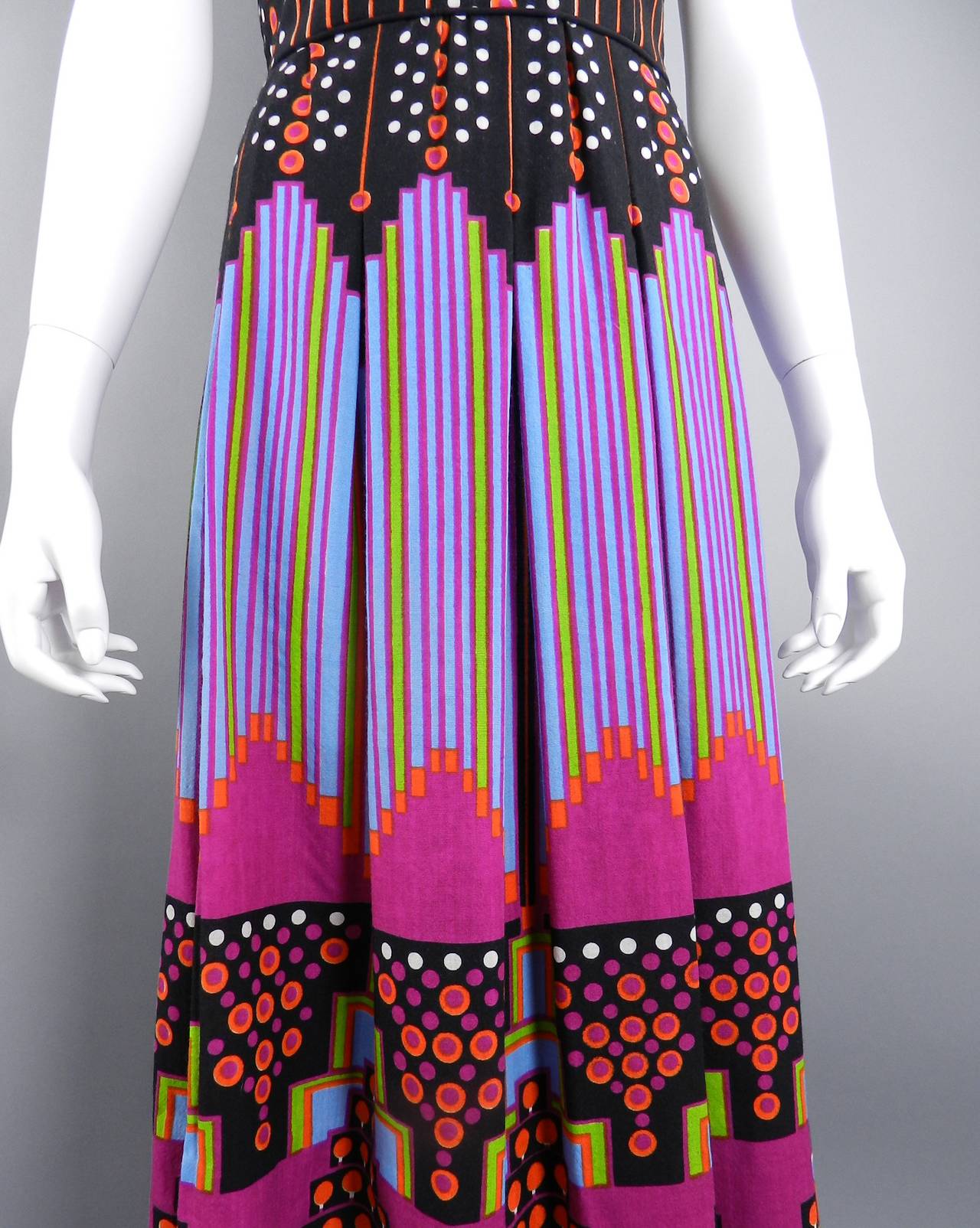 Lanvin Vintage 1970's Graphic Dress and Shawl 4