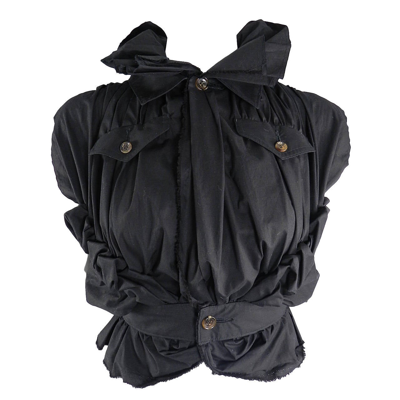 Comme des Garcons Spring 2006 Black Cropped Ruched Jacket