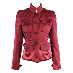 Tom Ford for Yves Saint Laurent Fall 2004 Runway Red Silk Jacket
