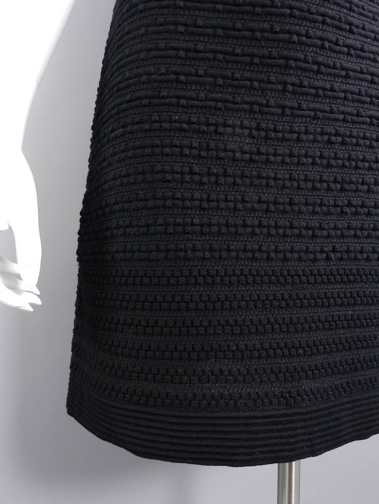 Chanel Black Textured Stretch Jersey Dress with Back Zipper 2