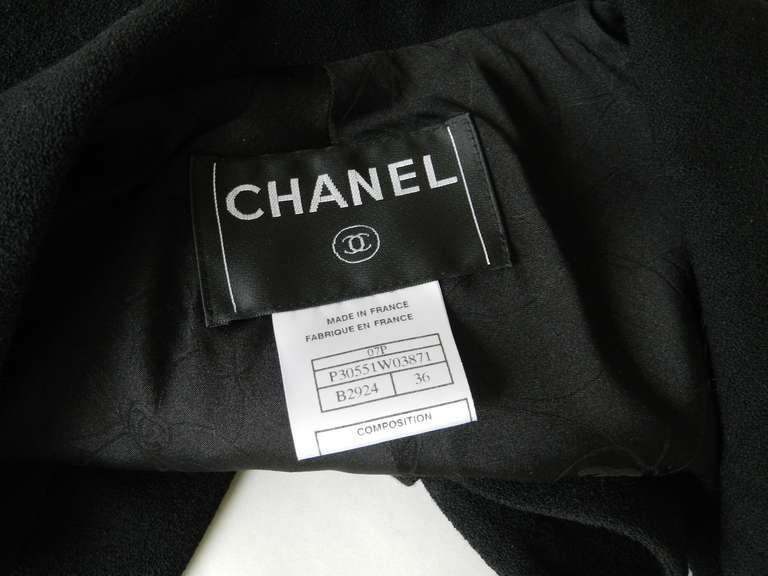 Chanel 07P Black Crop Jacket with White Trim 2