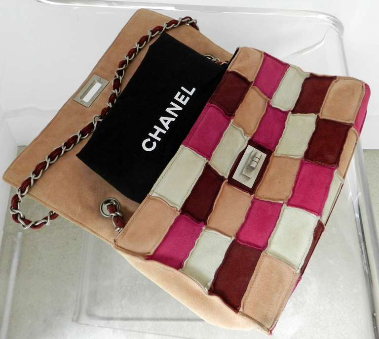 Women's Chanel 2.55 Suede Patchwork Quilt Bag