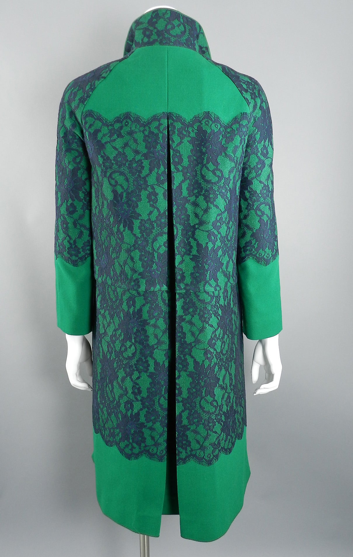 Erdem 2013 Pre Fall Green and Pink Lace Coat Jacket 1