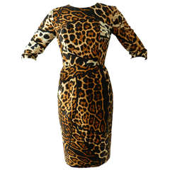 Yves Saint Laurent Leopard Silk Wiggle dress