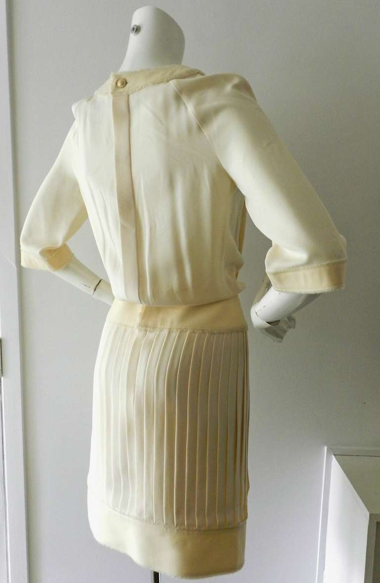 Chanel 07P Ivory Pleated Runway Dress 2