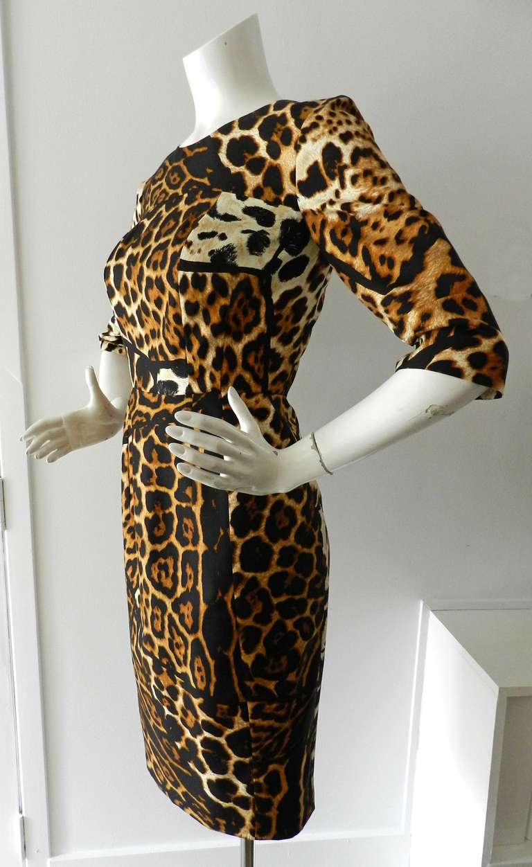 Yves Saint Laurent Leopard Silk Wiggle dress