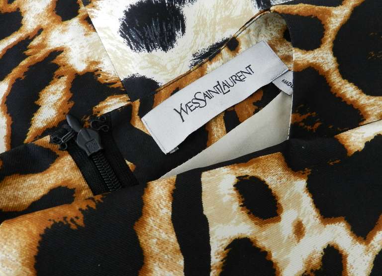 Yves Saint Laurent Leopard Silk Wiggle dress at 1stDibs