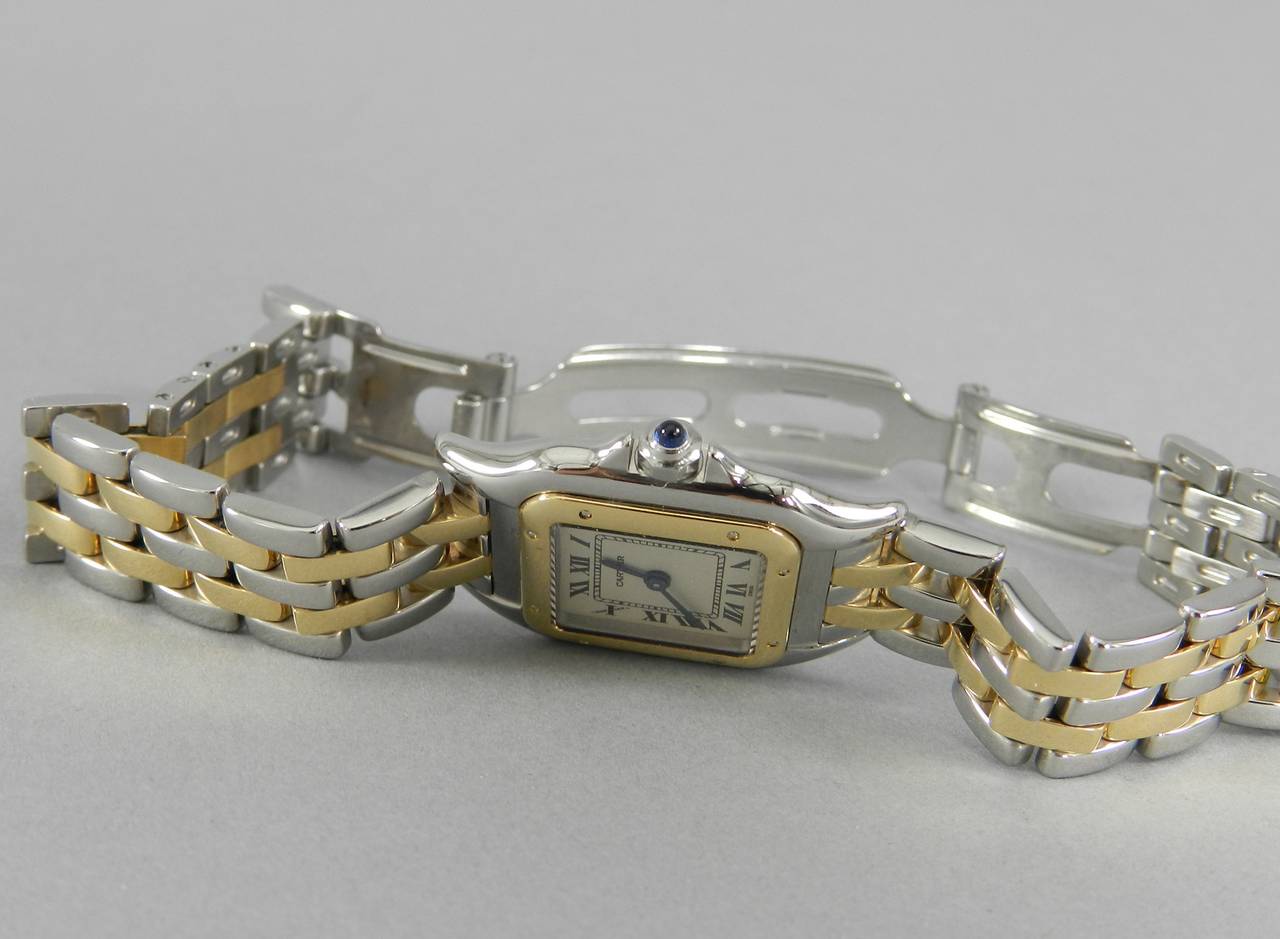Cartier Panthere Ladies 2 Row 18K Gold and Stainless Watch 1