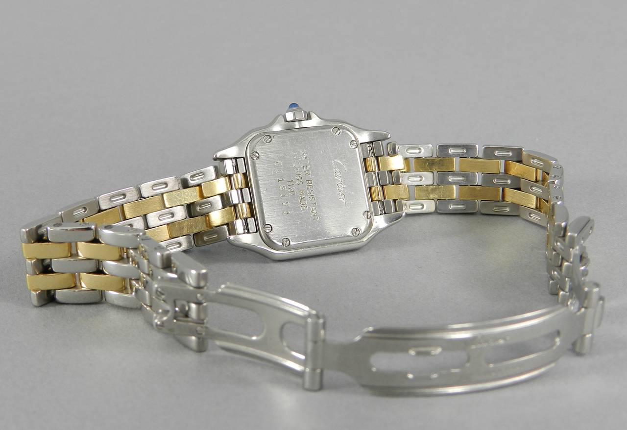 Cartier Panthere Ladies 2 Row 18K Gold and Stainless Watch 2