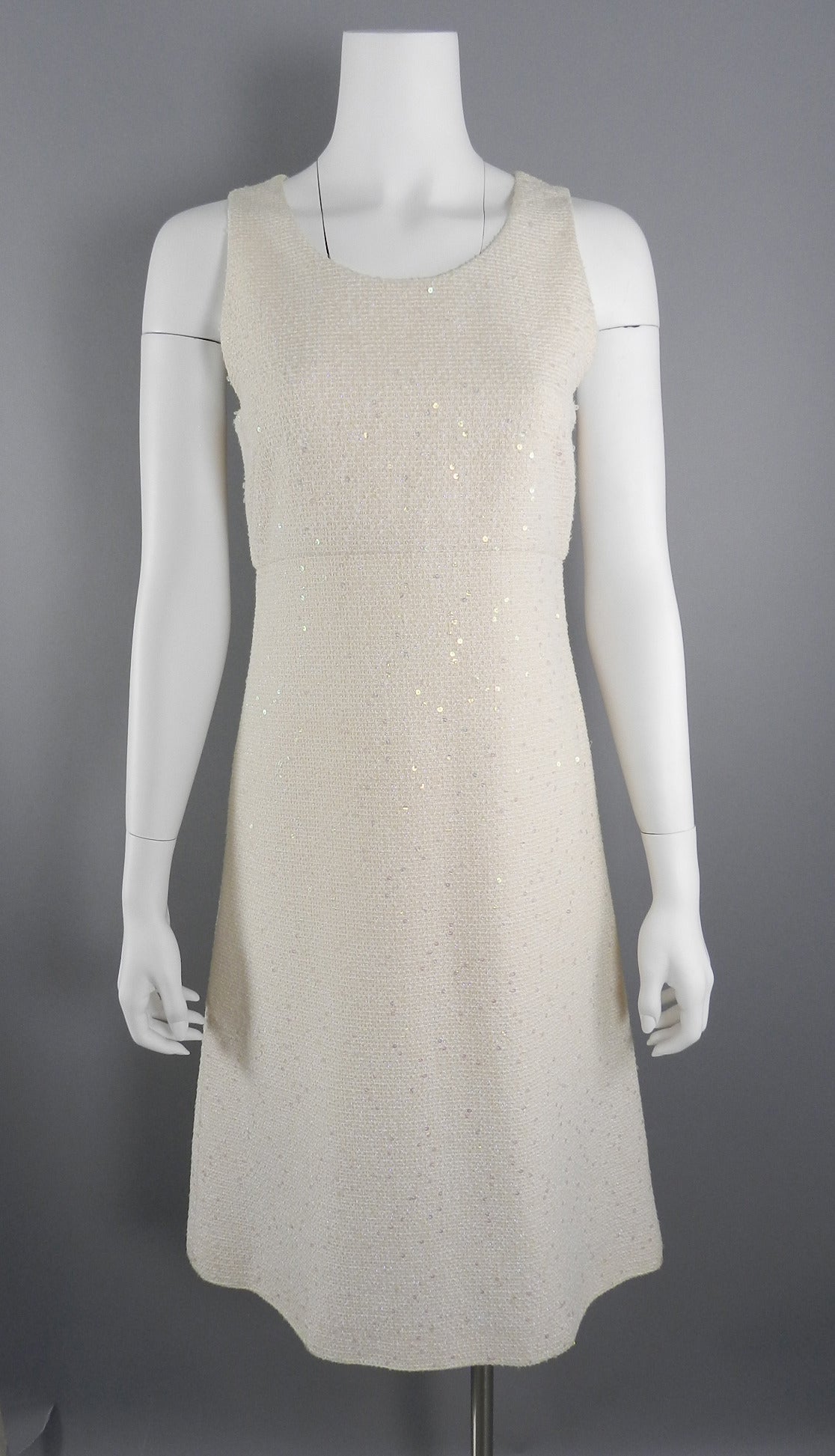 Chanel Ivory Sequin Dress size 38 2