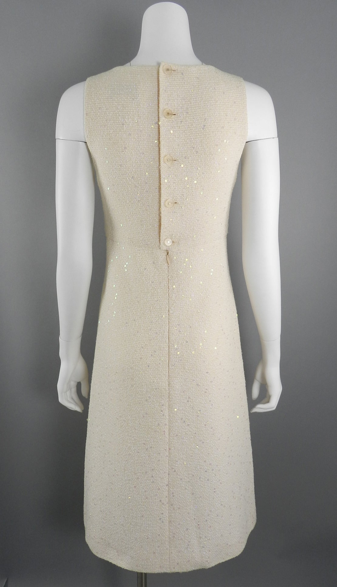 Women's Chanel Ivory Sequin Dress size 38