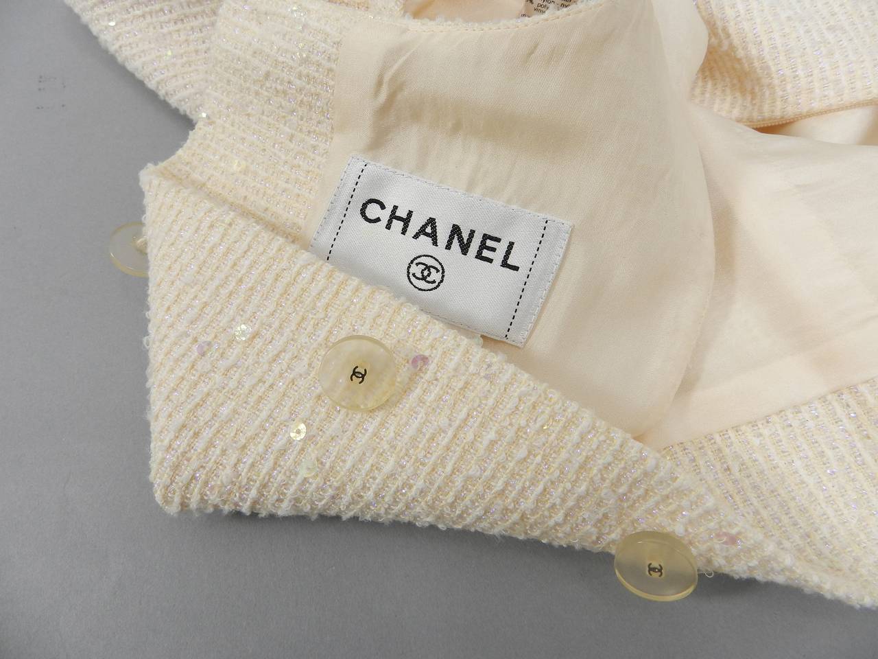 Chanel Ivory Sequin Dress size 38 1