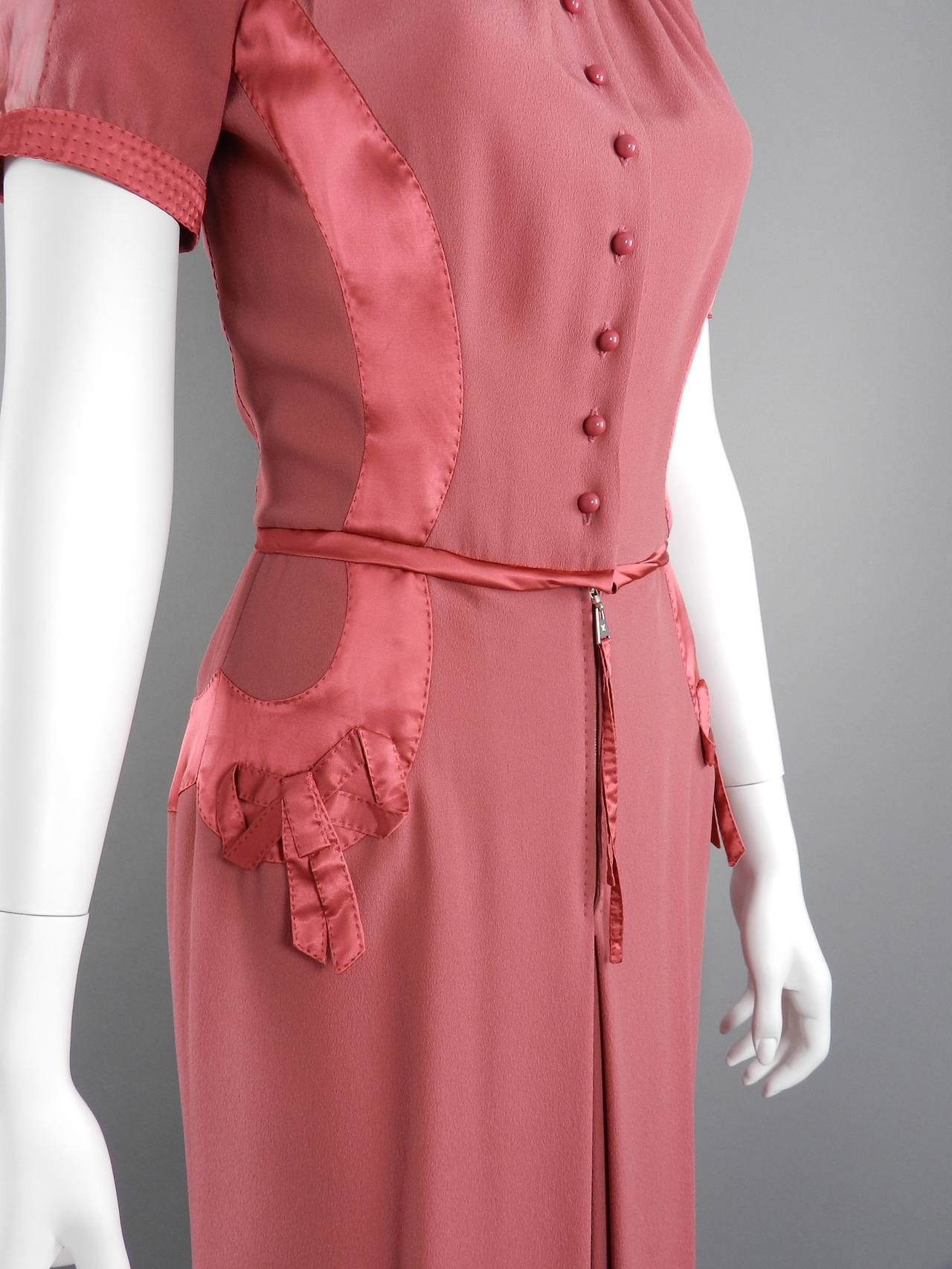 Louis Vuitton Rose Color 1930's Vintage Style Dress 1
