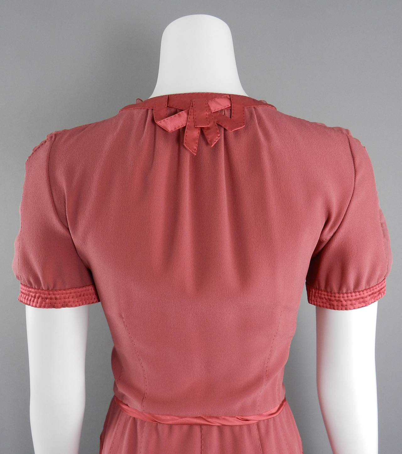 Louis Vuitton Rose Color 1930's Vintage Style Dress 3