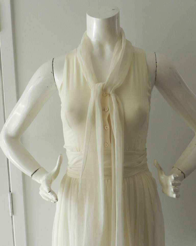 Christian Dior Ivory Silk Dress 1