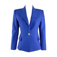 Balmain Paris Blue Cotton Blazer Jacket