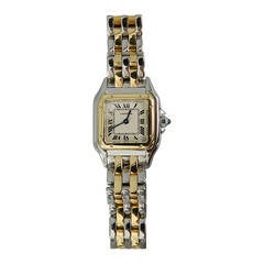 Cartier Panthere Ladies 2 Row 18K Gold and Stainless Watch