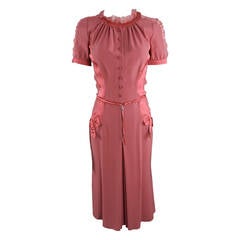 Louis Vuitton Rose Color 1930's Vintage Style Dress