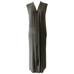 Hermes Taupe Long Silk Dress - 38